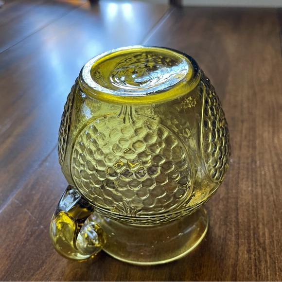 Vintage Avalos Mexican Handblown Floral & Fruit Small Amber/Green Glass Pitcher - Picture 13 of 16